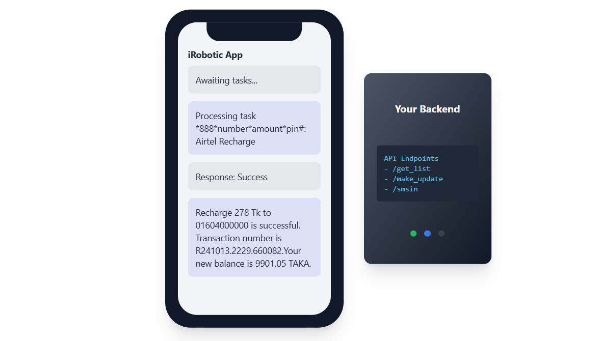 iRobot Automatic Modem Apps Screenshot